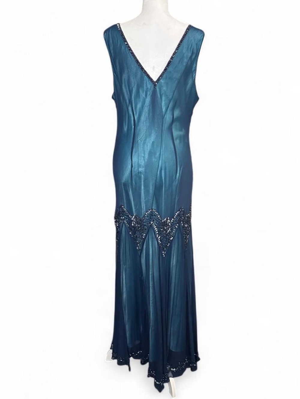Adrianna Papell silk and beaded 20s style formal dress - Picture 4 of 9